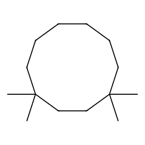 1,1,4,4-Tetramethylcyclodecane structure