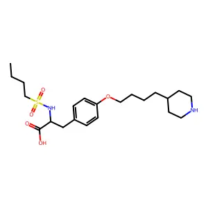 2-(butylsulfonylamino)-3-[4-(4-piperidin-4-ylbutoxy)phenyl]propanoic acid structure