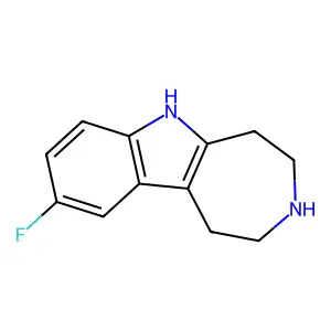 9-fluoro-1,2,3,4,5,6-hexahydroazepino[4,5-b]indole structure