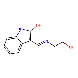 1,3-Dihydro-3-(((2-hydroxyethyl)amino)methylene)-2H-indol-2-one structure