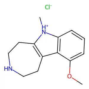 10-methoxy-6-methyl-1,2,3,4,5,6-hexahydroazepino[4,5-b]indol-6-ium chloride structure