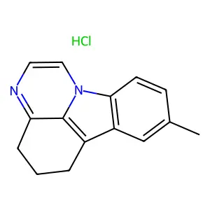 12-methyl-1,4-diazatetracyclo[7.6.1.05,16.010,15]hexadeca-2,4,9(16),10(15),11,13-hexaene;hydrochloride structure