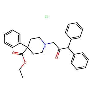 Isonipecotic acid, 1-(3,3-diphenyl-2-oxopropyl)-4-phenyl-, ethyl ester, hydrochloride structure