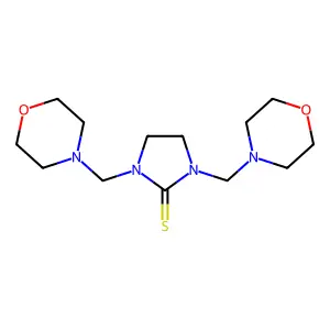 1,3-bis(morpholin-4-ylmethyl)imidazolidine-2-thione structure