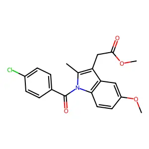 methyl 2-[1-(4-chlorobenzoyl)-5-methoxy-2-methylindol-3-yl]acetate structure