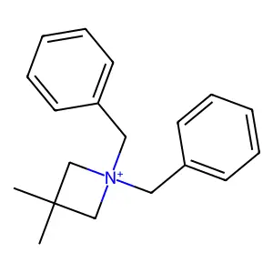 1,1-dibenzyl-3,3-dimethylazetidin-1-ium structure