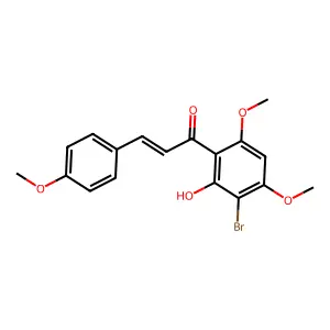 1-(3-bromo-2-hydroxy-4,6-dimethoxyphenyl)-3-(4-methoxyphenyl)prop-2-en-1-one structure