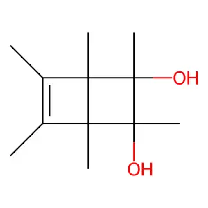 1,2,3,4,5,6-hexamethylbicyclo[2.2.0]hex-5-ene-2,3-diol structure