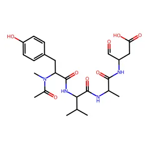 Ac-N-Me-Tyr-Val-Ala-Asp-aldehyde (pseudo acid) structure