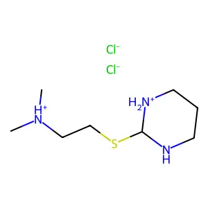 Ethanamine, N,N-dimethyl-2-((1,4,5,6-tetrahydro-2-pyrimidinyl)thio)-, dihydrochloride structure