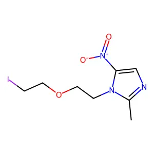 1-[2-(2-iodoethoxy)ethyl]-2-methyl-5-nitroimidazole structure