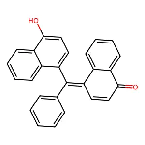 (E)-4-((4-hydroxynaphthalen-1-yl)(phenyl)methylene)naphthalen-1(4H)-one structure