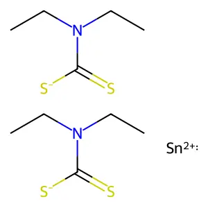 Bis(diethyldithiocarbamato)tin structure
