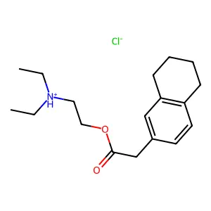 diethyl-[2-[2-(5,6,7,8-tetrahydronaphthalen-2-yl)acetyl]oxyethyl]azanium chloride structure