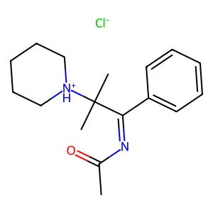 N-(alpha-(1-Methyl-1-piperidinoethyl)benzylidene)acetamide monohydrochloride structure