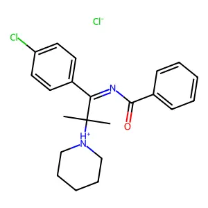 Benzamide, N-(p-chloro-alpha-(1-methyl-1-piperidinoethyl)benzilidene)-, monohydrochloride structure