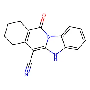 11-oxo-7,8,9,10-tetrahydro-5H-benzimidazolo[1,2-b]isoquinoline-6-carbonitrile structure