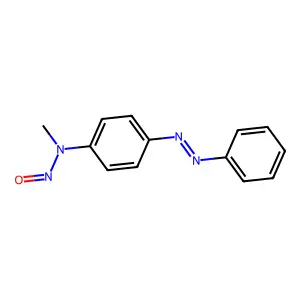 N-methyl-N-(4-phenyldiazenylphenyl)nitrous amide structure