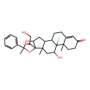 (1S,2S,4R,8S,9S,11S,12R,13S)-12-fluoro-11-hydroxy-8-(2-hydroxyacetyl)-6,9,13-trimethyl-6-phenyl-5,7-dioxapentacyclo[10.8.0.02,9.04,8.013,18]icos-17-en-16-one structure