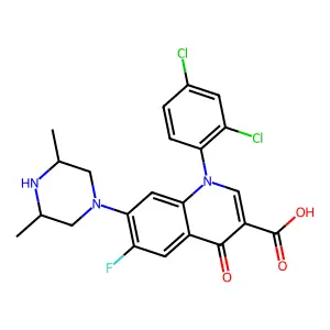 1-(2,4-dichlorophenyl)-7-(3,5-dimethylpiperazin-1-yl)-6-fluoro-4-oxoquinoline-3-carboxylic acid structure