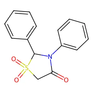 1,1-dioxo-2,3-diphenyl-1,3-thiazolidin-4-one structure