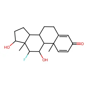 12alpha-Fluoro-11beta,17beta-dihydroxyandrosta-1,4-dien-3-one structure