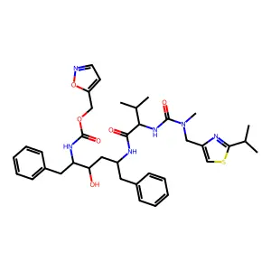 1,2-oxazol-5-ylmethyl N-[(2S,3S,5S)-3-hydroxy-5-[[(2S)-3-methyl-2-[[methyl-[(2-propan-2-yl-1,3-thiazol-4-yl)methyl]carbamoyl]amino]butanoyl]amino]-1,6-diphenylhexan-2-yl]carbamate structure