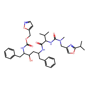1,2-oxazol-5-ylmethyl N-[(2S,3S,5S)-3-hydroxy-5-[[(2S)-3-methyl-2-[[methyl-[(2-propan-2-yl-1,3-oxazol-4-yl)methyl]carbamoyl]amino]butanoyl]amino]-1,6-diphenylhexan-2-yl]carbamate structure