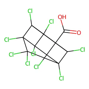 1,2,3,5,6,7,8,9,9-nonachloropentacyclo[4.3.0.02,5.03,8.04,7]nonane-4-carboxylic acid structure