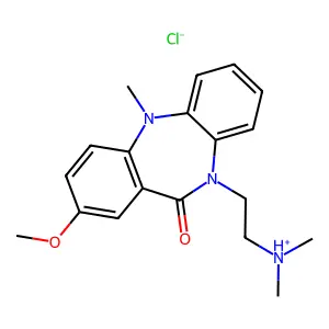 2-(8-methoxy-11-methyl-6-oxobenzo[b][1,4]benzodiazepin-5-yl)ethyl-dimethylazanium chloride structure