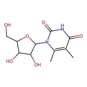 1-[3,4-dihydroxy-5-(hydroxymethyl)oxolan-2-yl]-5,6-dimethylpyrimidine-2,4-dione structure