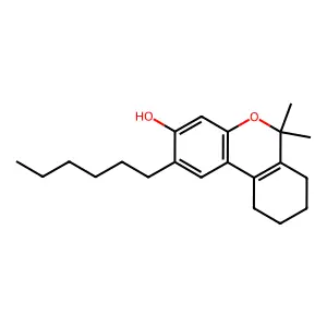 2-hexyl-6,6-dimethyl-7,8,9,10-tetrahydrobenzo[c]chromen-3-ol structure