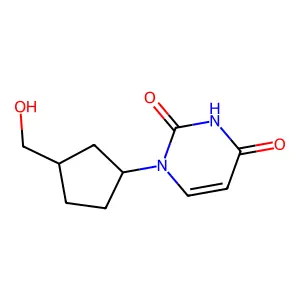 1-[(1R,3S)-3-(hydroxymethyl)cyclopentyl]pyrimidine-2,4-dione structure
