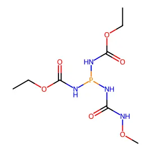 ethyl N-[(ethoxycarbonylamino)-(methoxycarbamoylamino)phosphanyl]carbamate structure