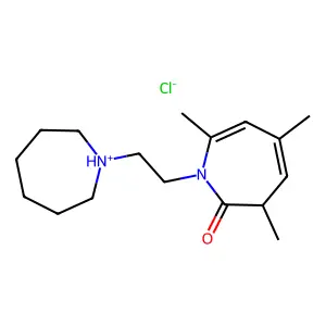 1-[2-(azepan-1-ium-1-yl)ethyl]-3,5,7-trimethyl-3H-azepin-2-one chloride structure