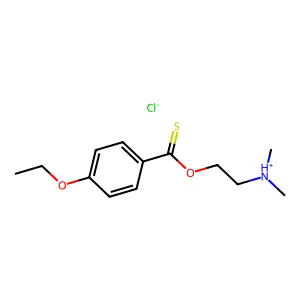 p-Ethoxythiobenzoic acid O-2-(dimethylamino)ethyl ester hydrochloride structure