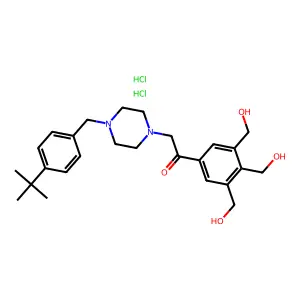 Acetophenone, 2-(4-(p-tert-butylbenzyl)piperazinyl)-3',4',5'-trimethoxy-, dihydrochloride structure