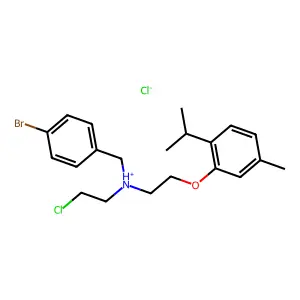 (4-bromophenyl)methyl-(2-chloroethyl)-[2-(5-methyl-2-propan-2-ylphenoxy)ethyl]azanium chloride structure