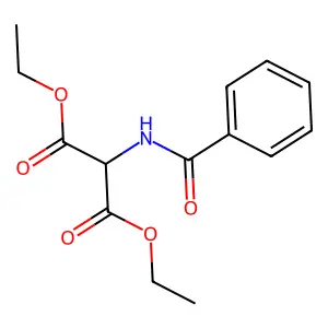 Diethyl benzamidomalonate structure