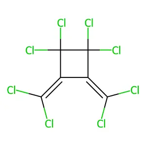 1,1,2,2-tetrachloro-3,4-bis(dichloromethylidene)cyclobutane structure
