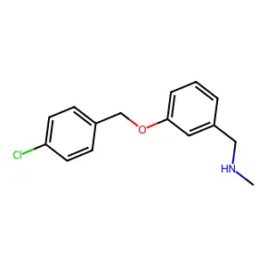 1-[3-[(4-chlorophenyl)methoxy]phenyl]-N-methylmethanamine structure