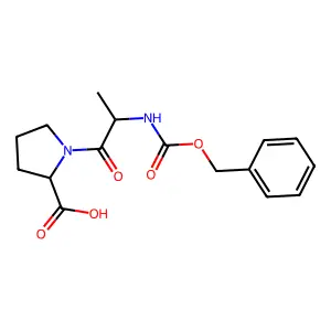 1-[2-(phenylmethoxycarbonylamino)propanoyl]pyrrolidine-2-carboxylic acid structure