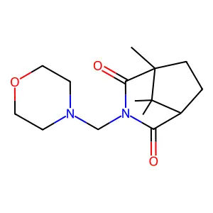 N-(Morpholinomethyl)camphorimide structure