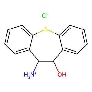 10,11-Dihydro-11-aminodibenzo(b,f)thiepin-10-ol hydrochloride hydrate structure