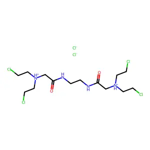 N,N'-Ethylenebis((bis(2-chloroethyl)amino)acetamide) dihydrochloride structure