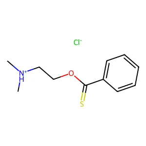 Thiobenzoic acid O-2-(dimethylamino)ethyl ester hydrochloride structure