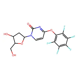 1-[(2R,4S,5R)-4-hydroxy-5-(hydroxymethyl)oxolan-2-yl]-4-(2,3,4,5,6-pentafluorophenoxy)pyrimidin-2-one structure