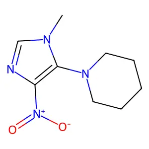 1-(1-methyl-4-nitro-1H-imidazol-5-yl)piperidine structure