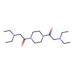 1,1'-piperazine-1,4-diylbis[2-(diethylamino)ethanone] structure