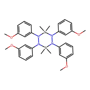 1,2,4,5-tetrakis(3-methoxyphenyl)-3,3,6,6-tetramethyl-1,2,4,5,3,6-tetrazadisilinane structure